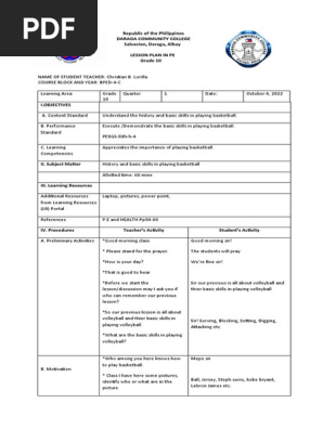 lesson plan basketball