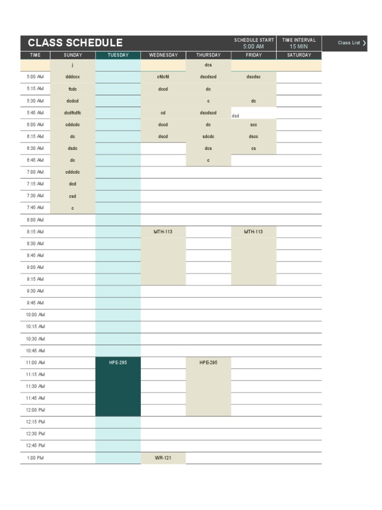 Time Table | PDF