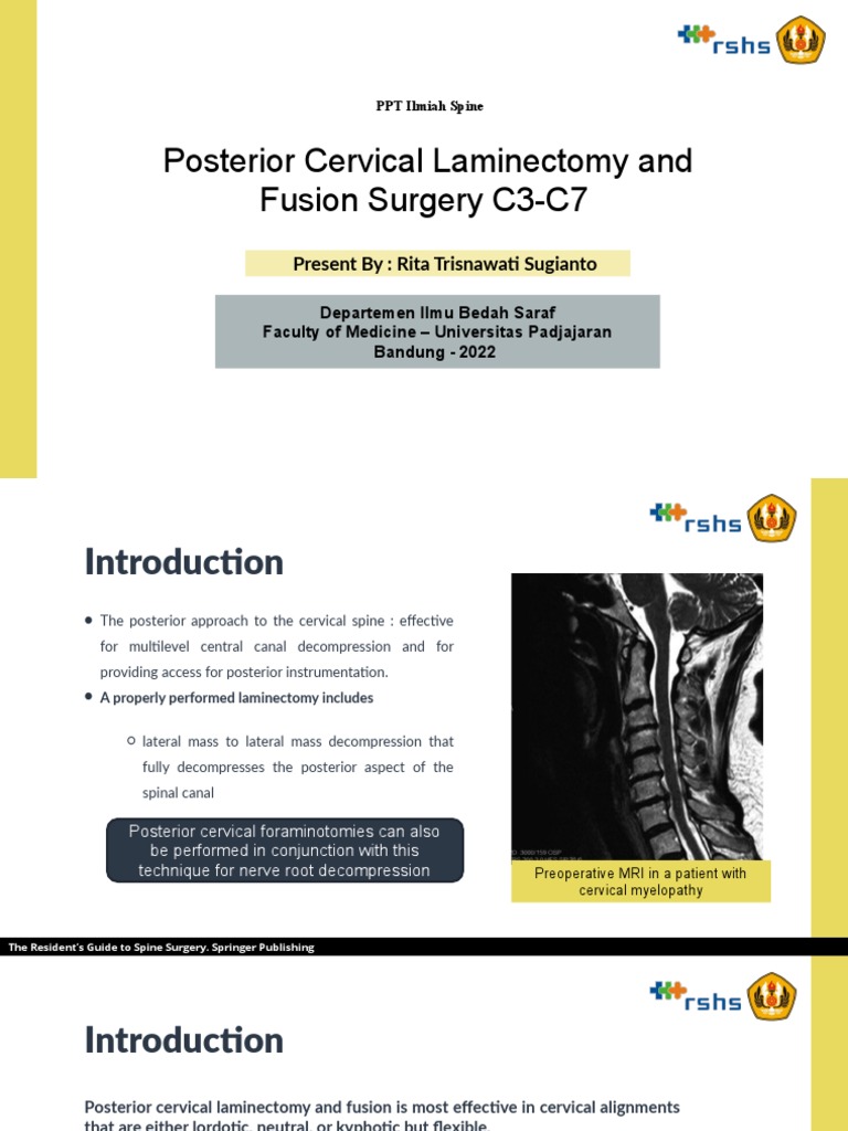 C3-C7 Posterior Laminectomy & Fusion | PDF | Vertebra | Spinal Cord