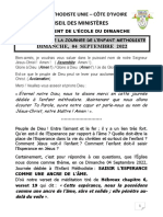 JOURNEE DE L'ENFANT METHODISTE Dimanche 04 - 09 - 2022 - MESSAGE OFFICIEL en WORD