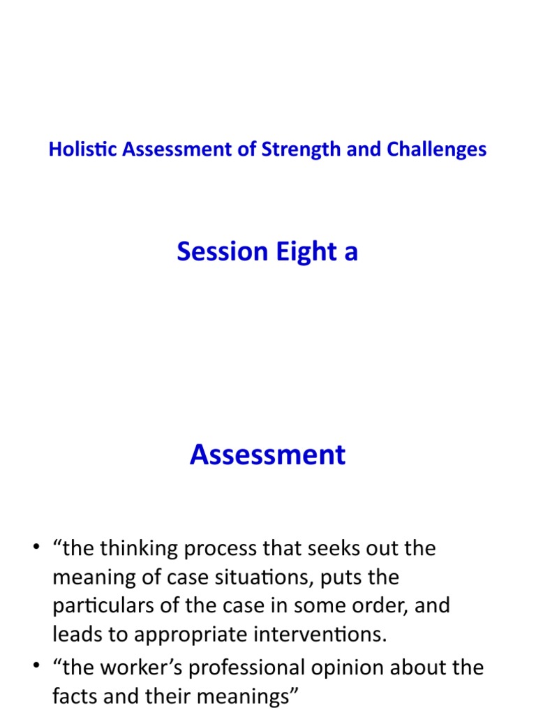 8 A Holistic Assessment Pdf Psychology Family