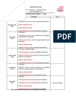 Cronograma semanal de aulas do 1o ano com conteúdos e atividades