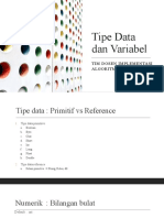 Tipe Data Dan Variabel-CAH