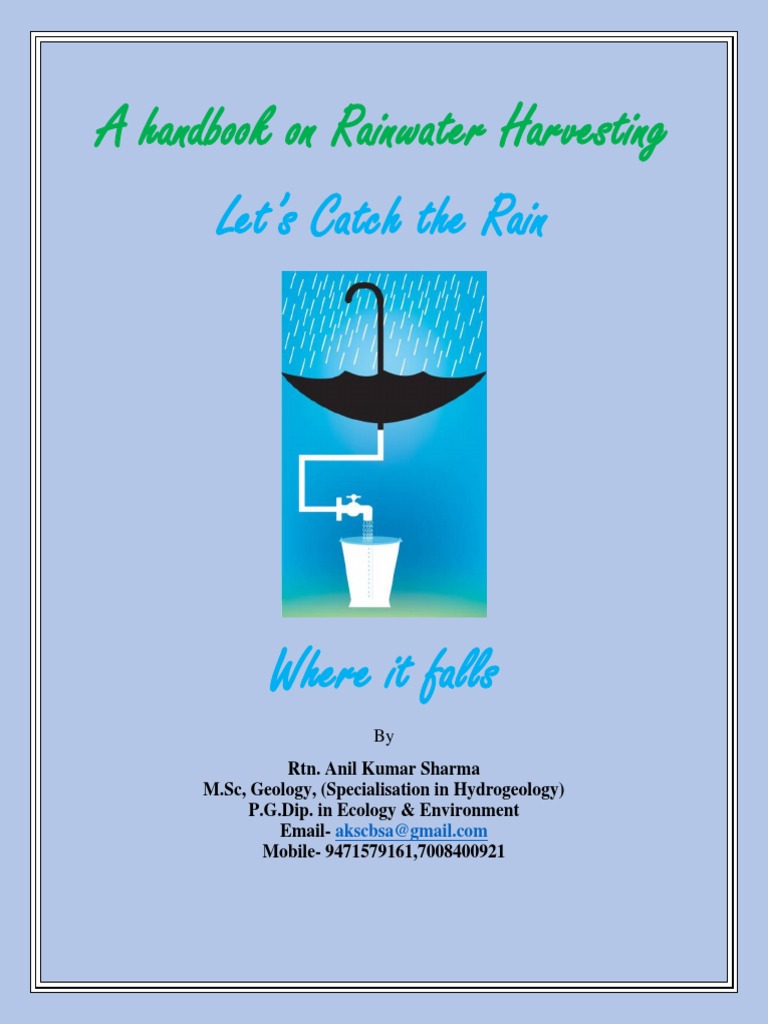 A Handbook On Rainwater Harvesting | PDF | Groundwater | Surface Runoff