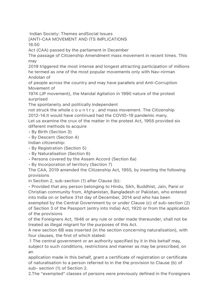 The implications of the citizenship amendment act and the rise of a