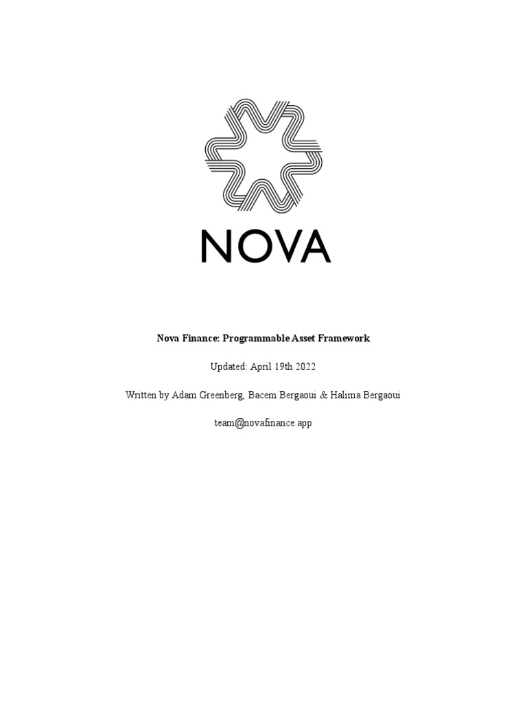 Nova Finance's Programmable Asset Framework | PDF | Cryptocurrency ...