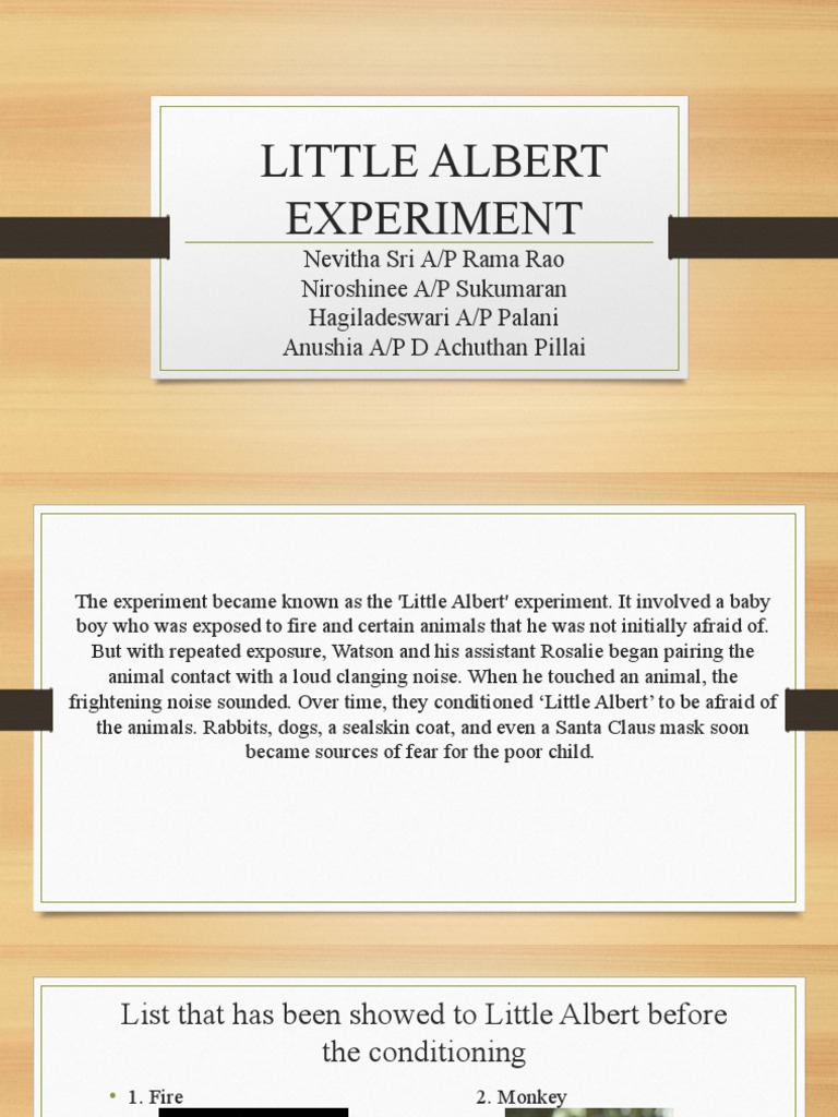 the little albert experiment research paper