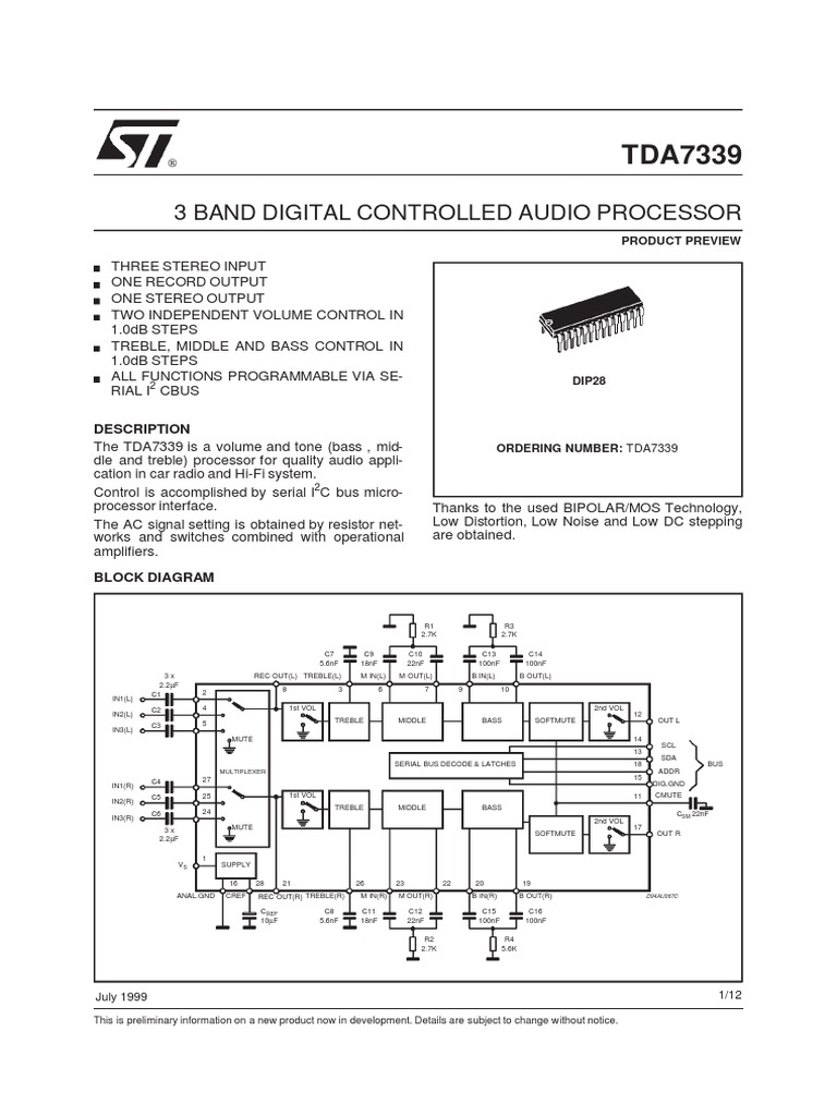 Tda 7339 | PDF | Electronics | Electromagnetism