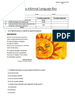 Evaluación Informal Lenguaje 8vo 2022