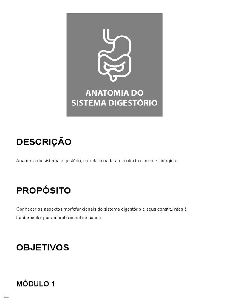 Anatomia Do Sistema Digestório Pdf Sistema Digestivo Humano