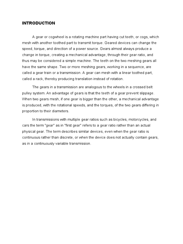 Gear Report Complete PDF Gear Mechanics