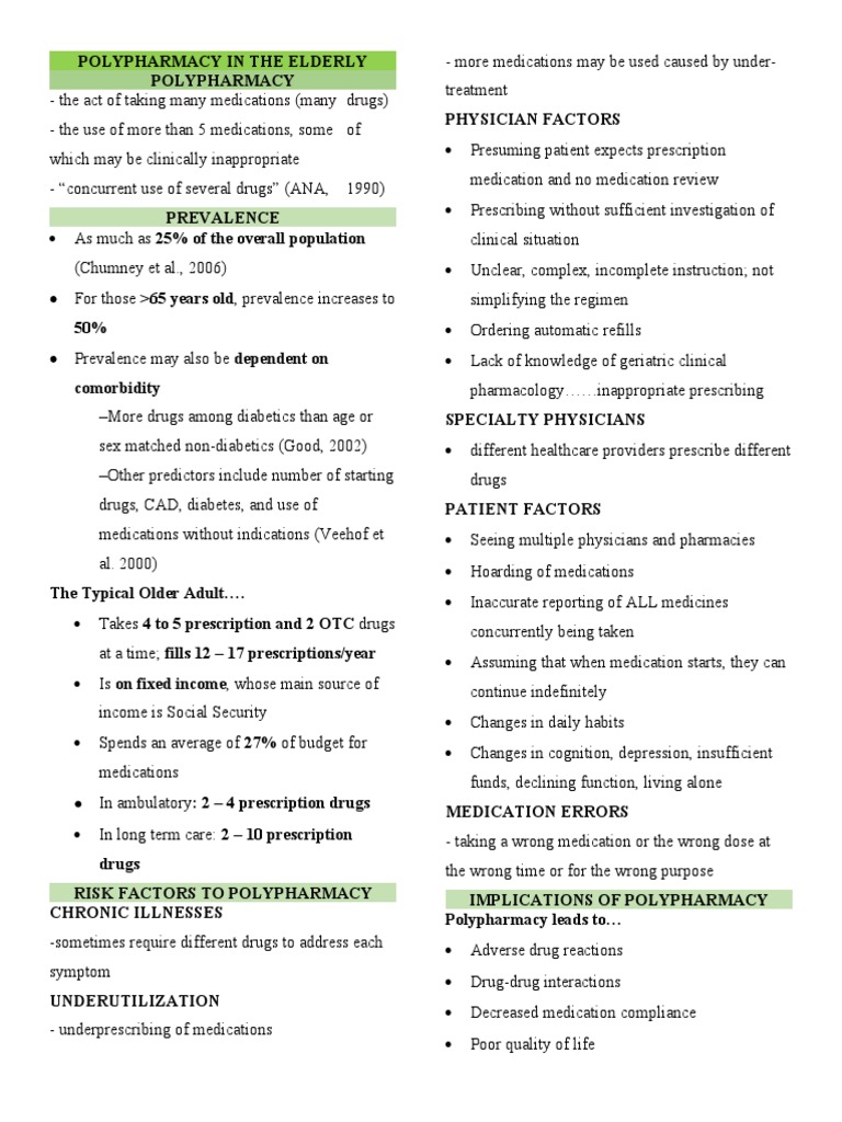 Polypharmacy in The Elderly | PDF | Medical Prescription | Geriatrics