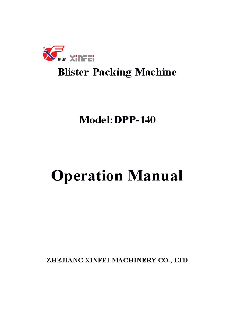 DPP-140 Blister Packing Machine Manual | PDF | Machines | Equipment
