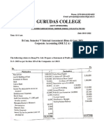GC-2021 B. Com. (Honours & General) Corporate Accounting Semester-V Paper-DSE-5.2A IA QP