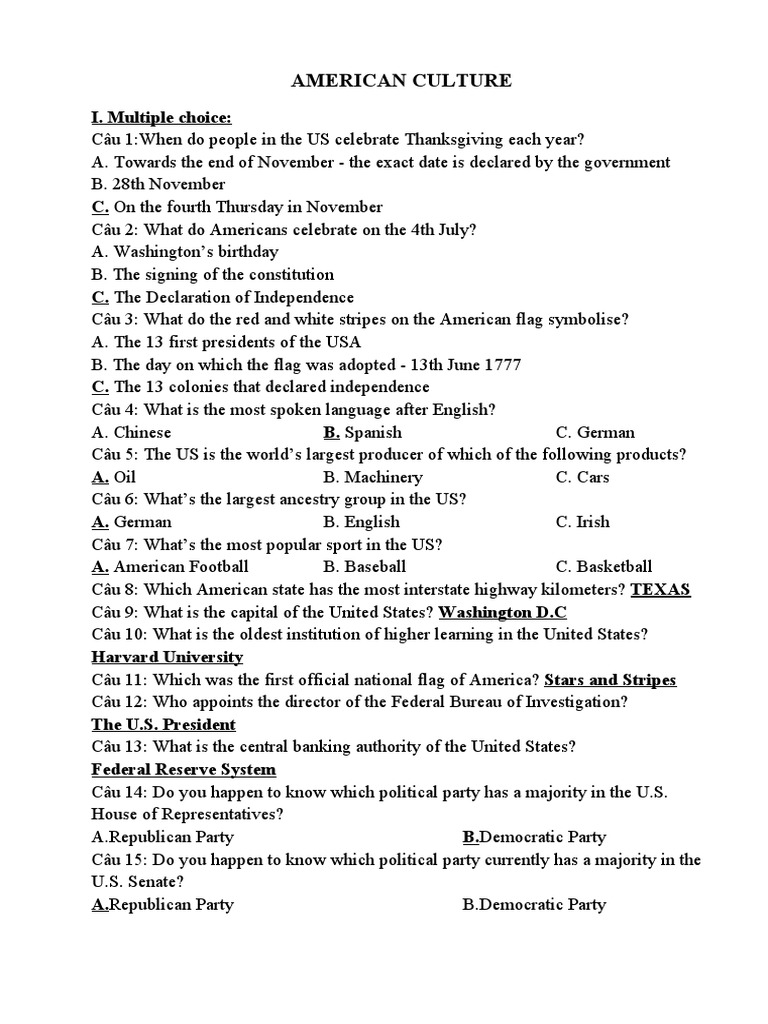 American Culture PDF The United States United States Congress