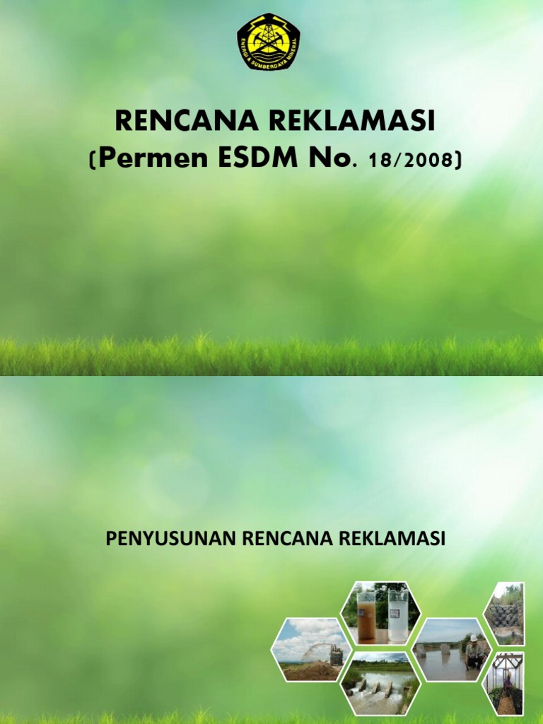 Rencana Reklamasi Tambang ESDM | PDF | Teknologi & Rekayasa