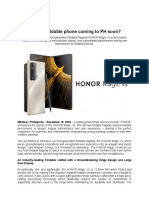 PRESS RELEASE - HONOR Foldable Phone Coming To PH Soon