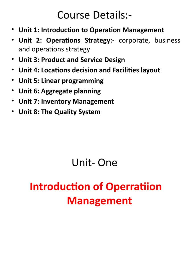 5th Semester Operation Management BBM | PDF | Strategic Management ...
