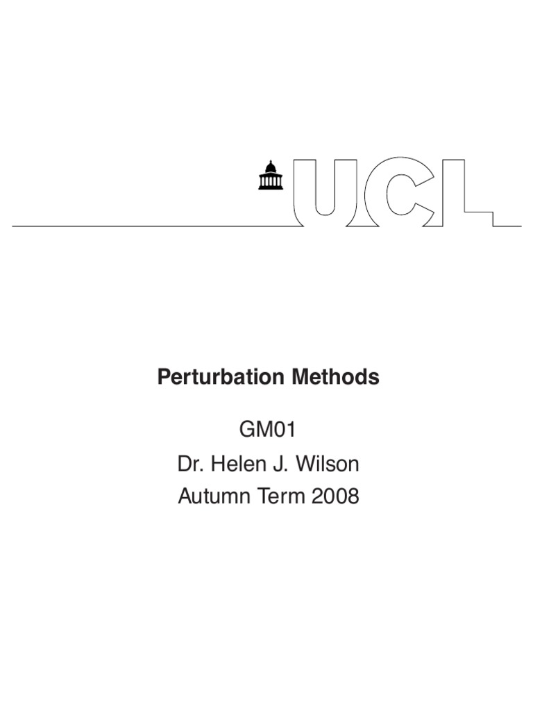 Perturbation Methods | PDF | Perturbation Theory | Equations