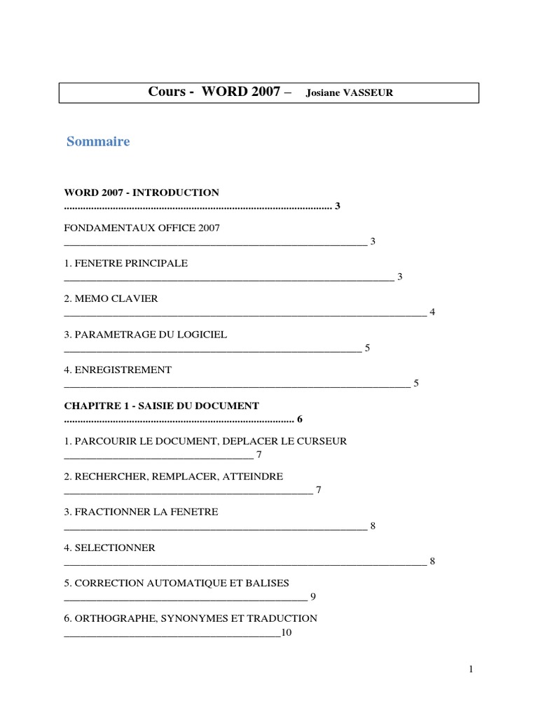 Initiation Word 2007 | PDF | Microsoft Word | Microsoft Excel