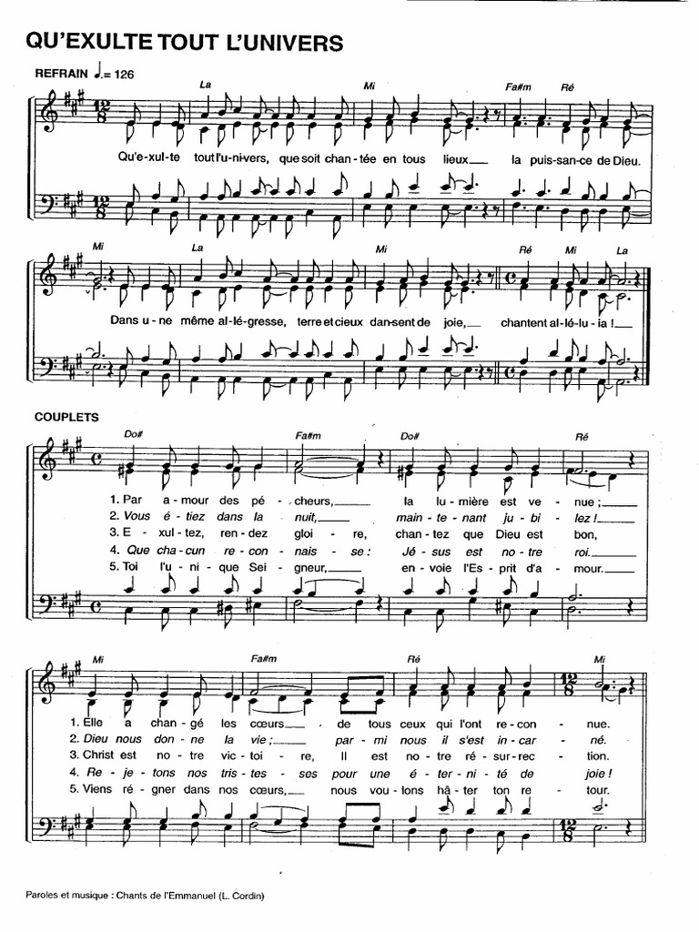 Qu Exulte Tout L Univers PDF