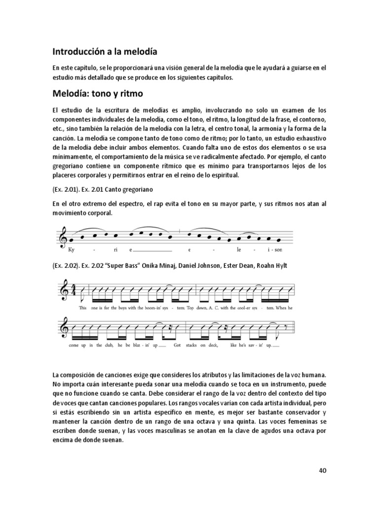 Capitulo 2 Introduccion A La Melodia PDF Ritmo Melodía