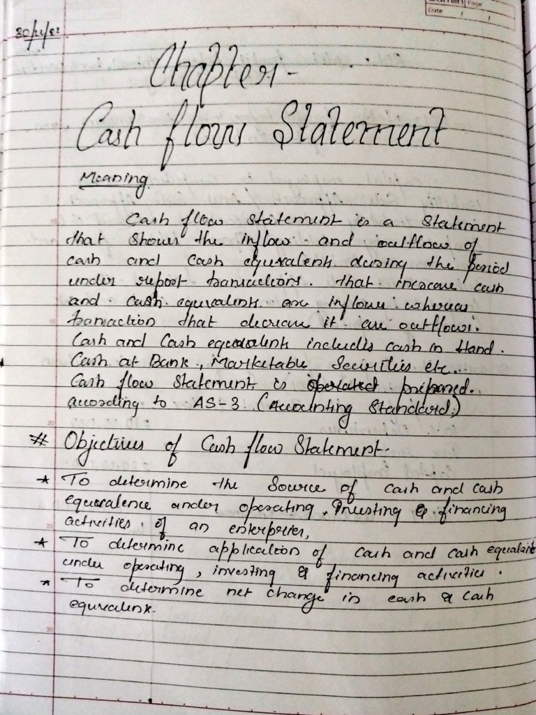 Cash Flow Statement Chapter Notes Class 12 Pdf