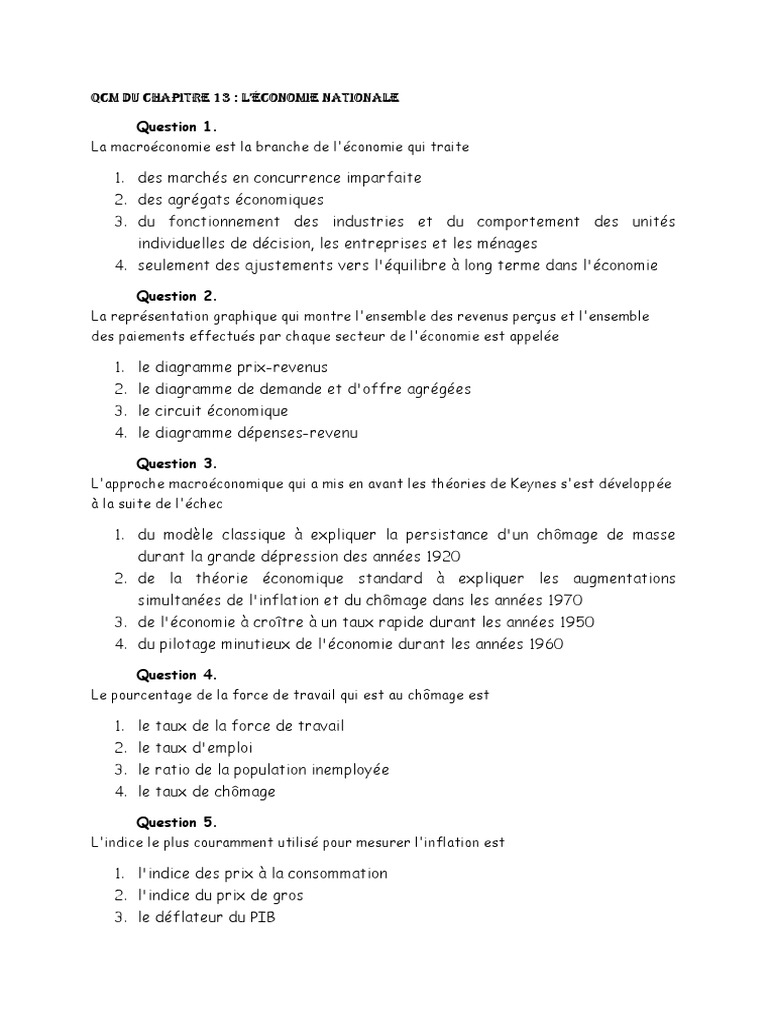 TD de Comptabilité Nationale 2 Cor PDF | PDF | Produit intérieur brut ...