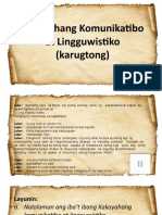 Kakayahang Komunikatibo at Lingguwistiko Karugtong