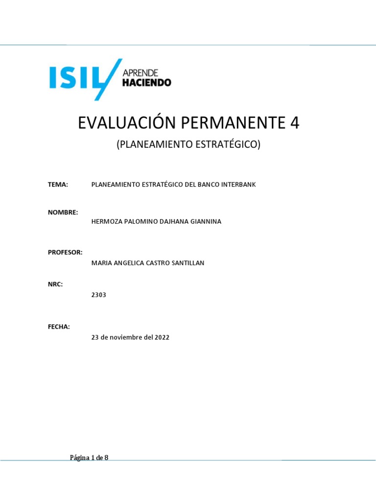 Ep4 Planeamiento Estrategico Pdf Bancos Business