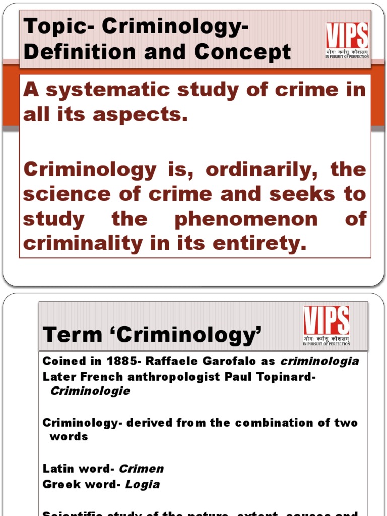 2 Criminology Definition and Concept PDF Criminology Crime