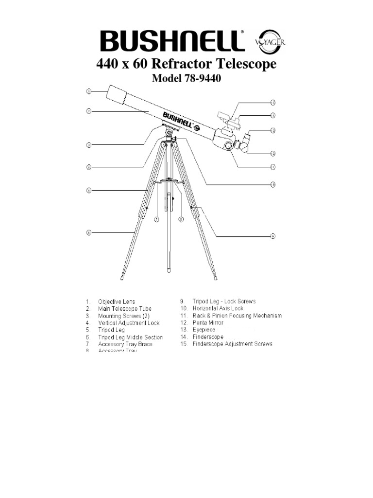 789440 Voyager Telescope User Guide PDF Moon Sky