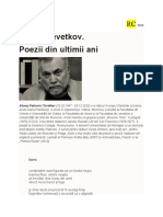 Alexei Cevetkov - Poezii Din Ultimii Ani