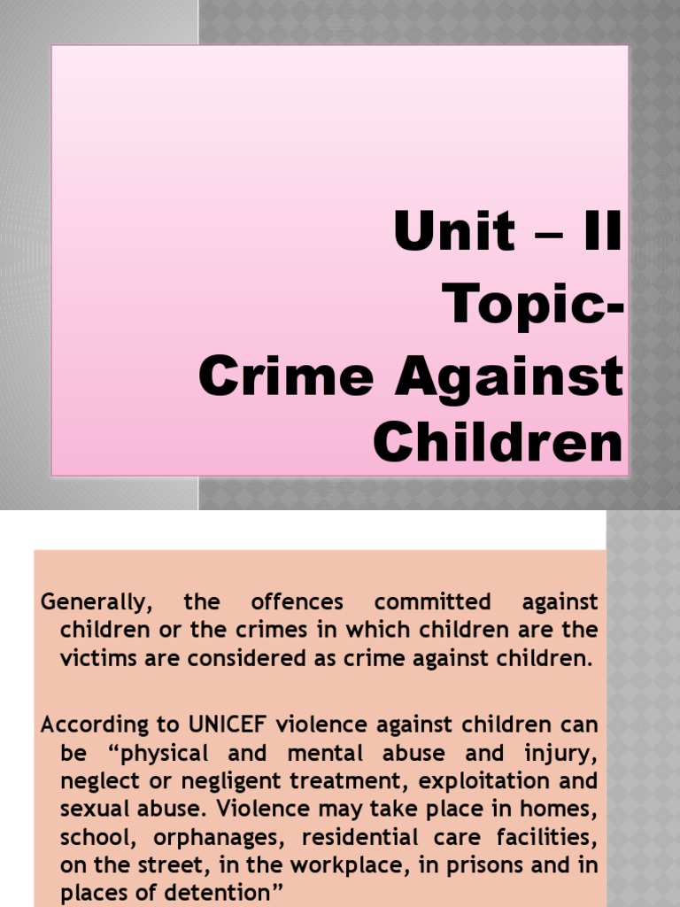 17 - Crime Against Children | PDF | Child Abuse | Violence