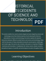Historical Antecedents of Science and Technology