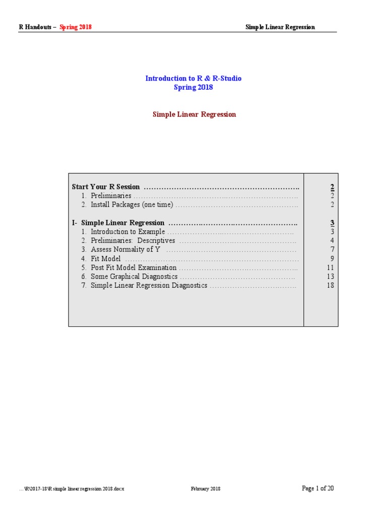 R Programming Codes Linear Regression | Download Free PDF | Errors And ...