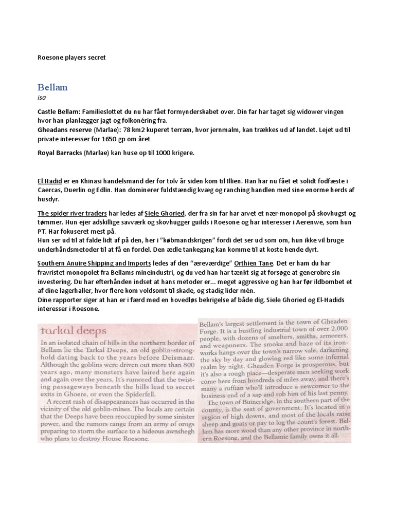 Roesone Players Secret | PDF