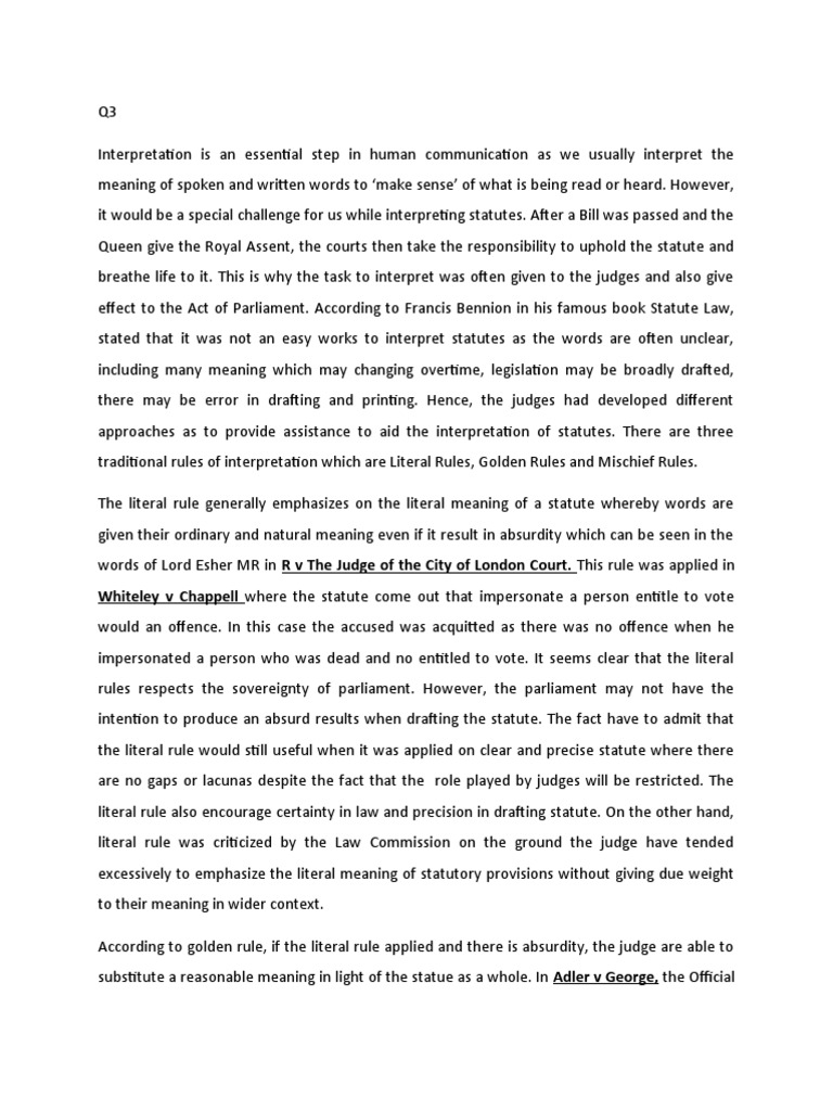 Whiteley v chappell where the statute come out that impersonate a