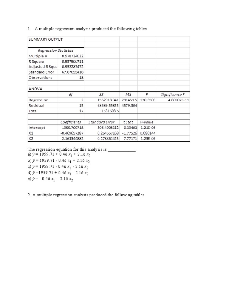 Final Questions For Last Class | PDF | Regression Analysis | Errors And ...