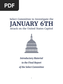 Introductory Material For Final Report of Select Jan 6 Committee