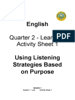 Listening Strategies Activity Sheet
