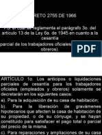 Decreto 2755 de 1966 reglamenta cesantía parcial trabajadores oficiales Colombia