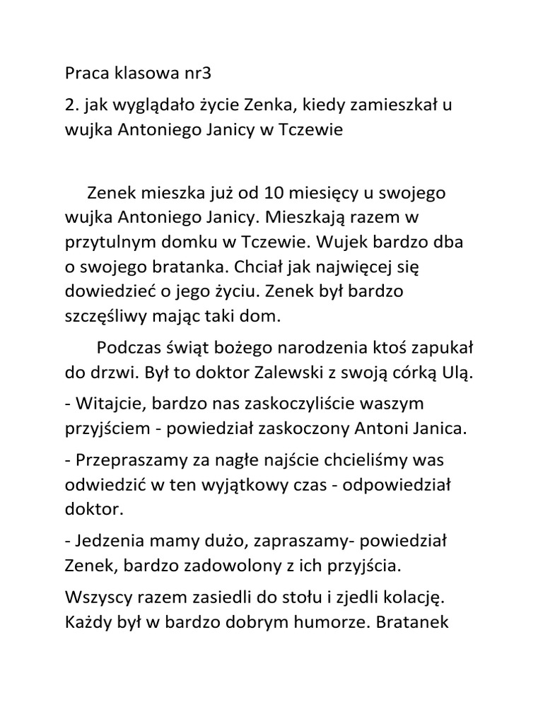 Praca Klasowa Z Dziadów Cz 3
