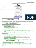 Cours Technologie 1ère Année - L'eau