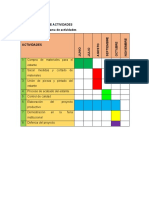Cronograma de Actividades Mecanica Industrial