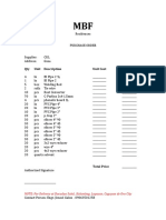 MBF Residences Purchase Order Materials List