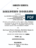 Curso Completo Elemental de Derecho Romano Tomo III, Por Ruperto Navarro