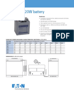 Eaton 12V 120W Battery: Data Sheet