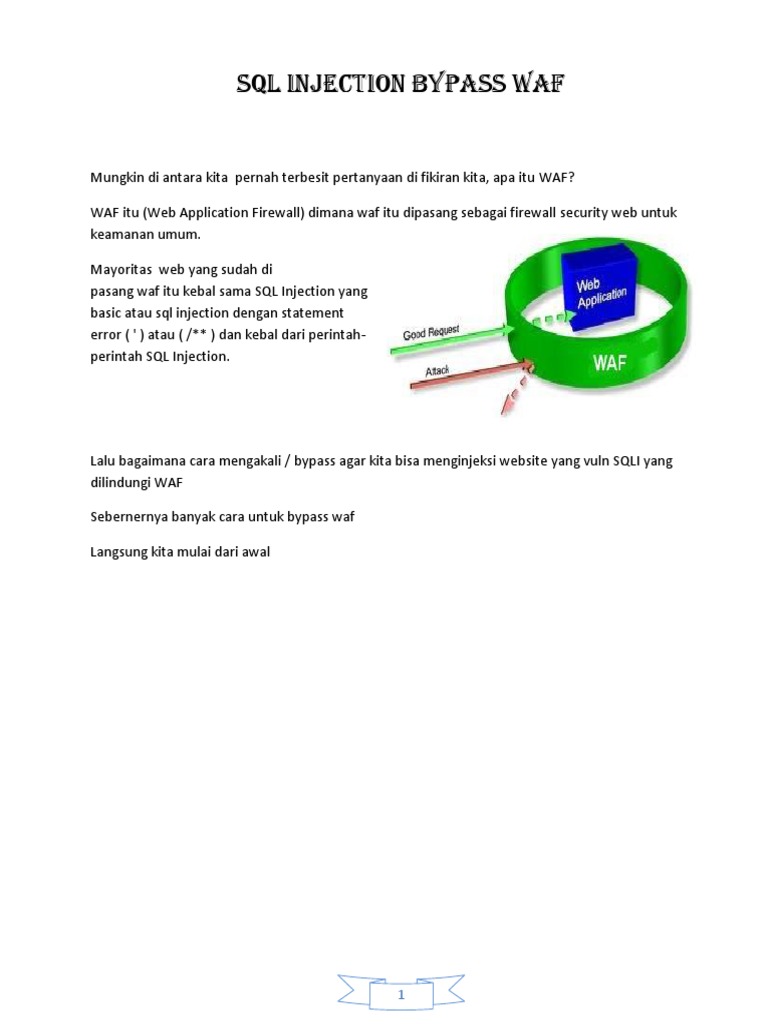 SQL Injection Bypass Waf by x1n73ct | PDF