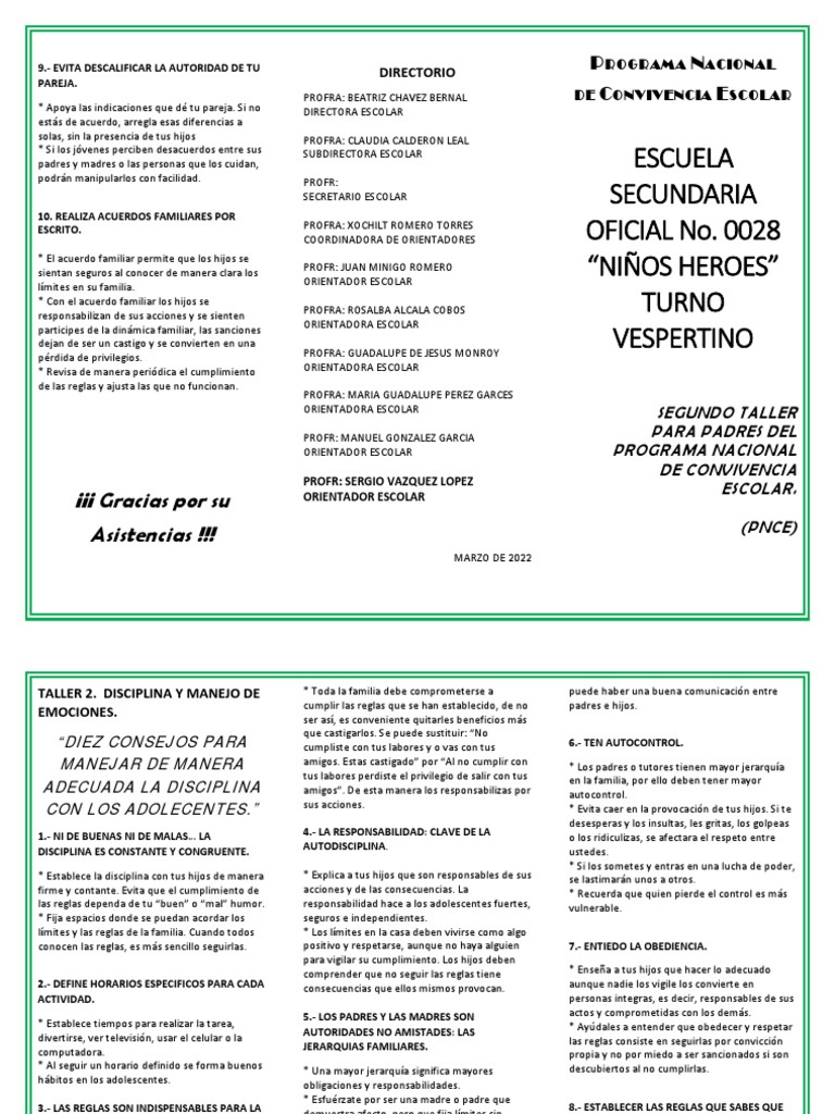 Diez Consejos Para Manejar De Manera Adecuada La Disciplina Con Los Adolescentes Pdf Disciplinas